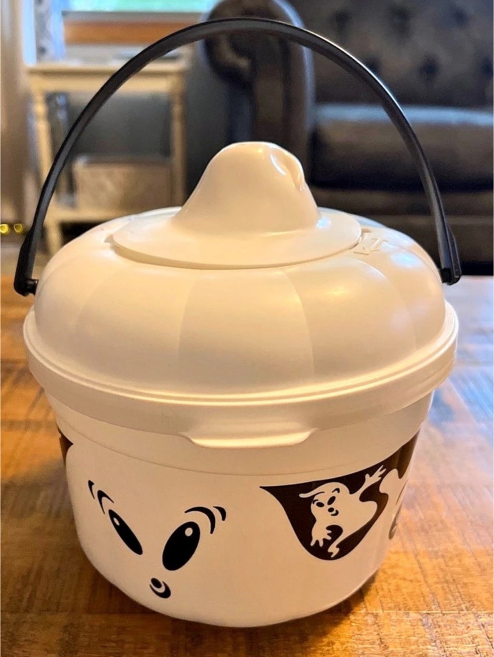 Vintage McDonald's 1993 Halloween Ghost Boo Bucket Pail with Lid